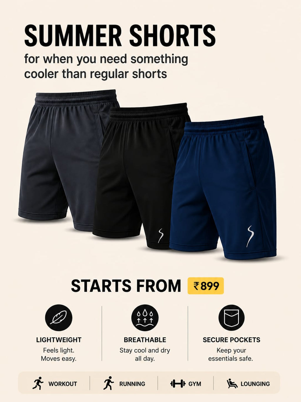 Premium shorts pack of 3